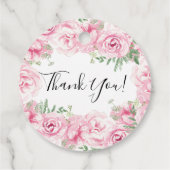 Étiquettes Cadeau Elégante Rose d'aquarelle rose (Dos)