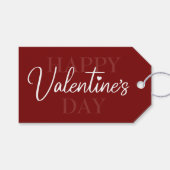 Étiquettes-cadeau Élégante Saint Valentin Rouge (Devant (Horizontal))