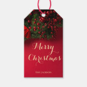 Étiquettes-cadeau Élégante typographie de script chic Noël rouge (Devant)