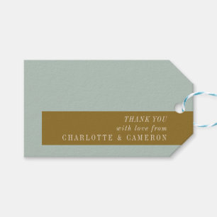 Étiquettes-cadeau Élégante typographie Merci personnalisé Blue Olive