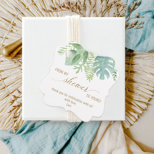 Étiquettes Cadeau Élégante verdure, De ma douche à la vôtre, Douche