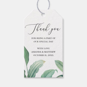 Étiquettes-cadeau Elégante verdure tropicale feuille mariage merci