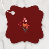 Étiquettes Cadeau Élégantes Fleurs de Noël (Devant)