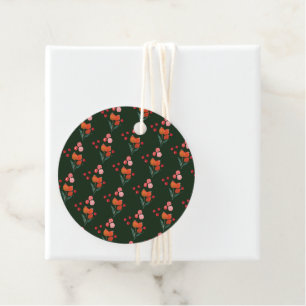 Étiquettes Cadeau Élégantes Fleurs de Noël