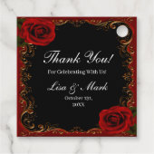 Étiquettes Cadeau Élégantes roses rouges gothiques (Dos)