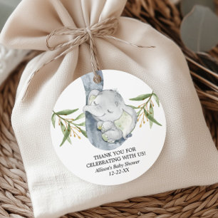 Étiquettes Cadeau Elephant baby shower sexe neutre marques de faveur