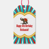 Étiquettes-cadeau Elephant Circus Frame Enfants Garçons fête d'anniv (Devant)