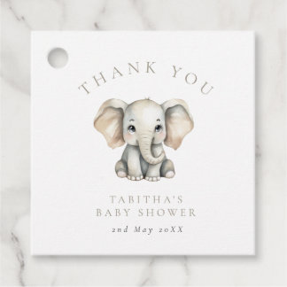Étiquettes Cadeau Elephant Little Peanut Baby Shower Thank You