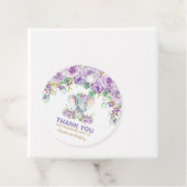 Étiquettes Cadeau Eléphant mou Floral Merci d'anniversaire (En situation)