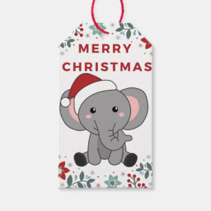 Étiquettes-cadeau Eléphant Noël Neige Hiver Animaux Eléphants G