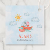 Étiquettes Cadeau éléphant pilote fête d'anniversaire (Dos)