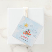 Étiquettes Cadeau éléphant pilote fête d'anniversaire (En situation)