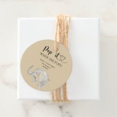 Étiquettes Cadeau Elephant Pop it quand elle pop baby shower (En situation)