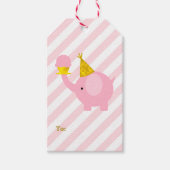 Étiquettes-cadeau Eléphant rose (Devant)