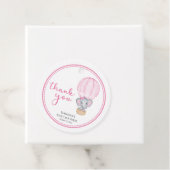Étiquettes Cadeau Eléphant rose bébé fille douche (En situation)