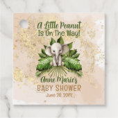 Étiquettes Cadeau Elephant Un Peu D'Arachide Est En Chemin Baby show (Devant)