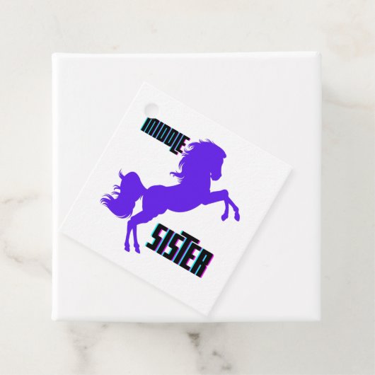 Étiquettes Cadeau Élevage de pony pourpre de soeur moyenne (En situation)
