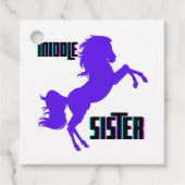 Étiquettes Cadeau Élevage de pony pourpre de soeur moyenne (Devant)