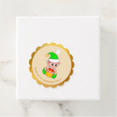 Étiquettes Cadeau elf de Noël merci (En situation)