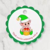 Étiquettes Cadeau elf de Noël merci pour le vert et le blanc (Dos)