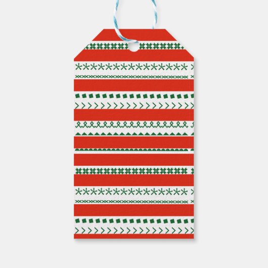 Étiquettes-cadeau Elf votre famille de trois Écarts Rouge Vert Funny (Dos)