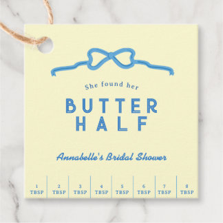 Étiquettes Cadeau Elle a trouvé sa douche de mariée Butter Half Blue