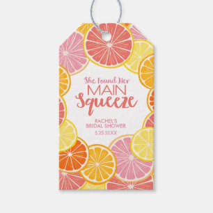 Étiquettes-cadeau Elle a trouvé sa douche de mariée Main Squeeze