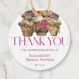 Étiquettes Cadeau Elle est hors du marché Fleurs Boutique Merci