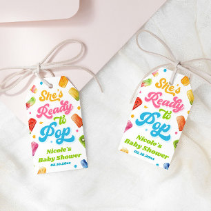 Étiquettes-cadeau Elle est prête à faire du Baby shower