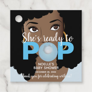 Étiquettes Cadeau Elle est prête à la pop, Baby shower Bubblegum, Bl