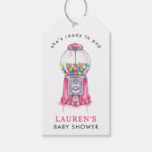 Étiquettes-cadeau Elle est prête à taper Bubblegum Baby shower fille (Devant)