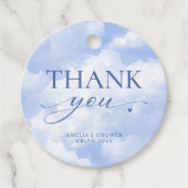 Étiquettes Cadeau Elle est sur un nuage bleu merci (Devant)