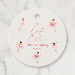 Étiquettes Cadeau Elle est Tutu mignonne rose Ballerina 2e fête d'an