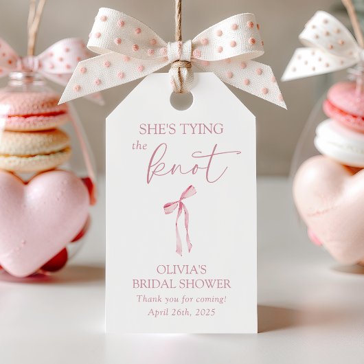 Étiquettes-cadeau Elle Noue le Nœud Coquette Bow Réception de Mariag