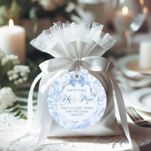 Étiquettes Cadeau Elle Pops Blue Toile Safari Baby shower animal