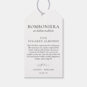 Étiquettes-cadeau Ellesmere Une Tradition Italienne 5 Amandes De Suc