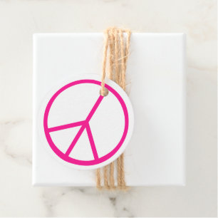 Étiquettes Cadeau Emballage cadeau groovy signe de paix rose