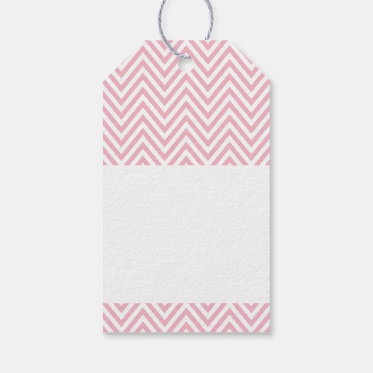 Étiquettes-cadeau EMBALLAGE D'AFFAIRES fait avec amour chevron rose (Dos)