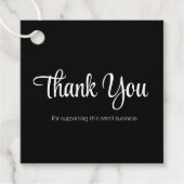 Étiquettes Cadeau Emballage de Merci noir et blanc propre (Devant)