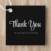 Étiquettes Cadeau Emballage de Merci noir et blanc propre