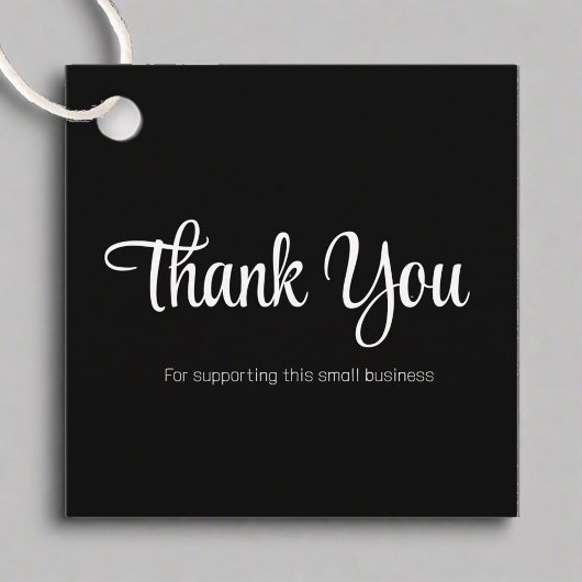 Étiquettes Cadeau Emballage de Merci noir et blanc propre