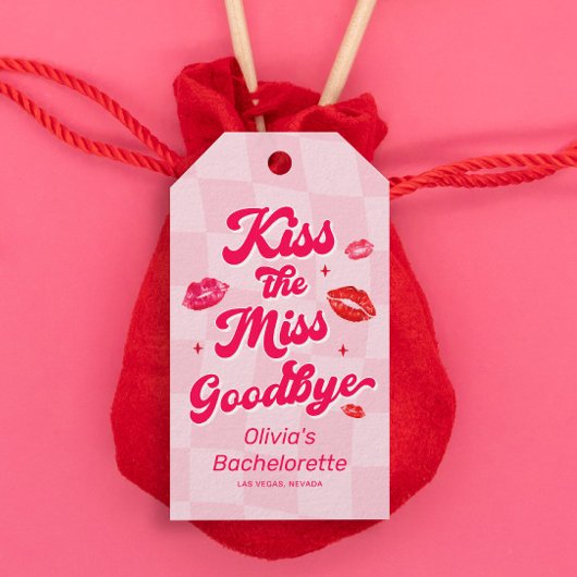 Étiquettes-cadeau Embrasse la Miss Goodbye Bachelorette Party Favori