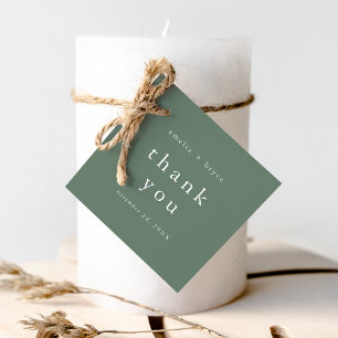 Étiquettes Cadeau EMELIA Mountain Sage Merci Mariage moderne