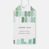 Étiquettes-cadeau Emerald Green Bijoux peints Merci (Dos)