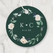 Étiquettes Cadeau Emerald Green Mariage Élégant (Devant)