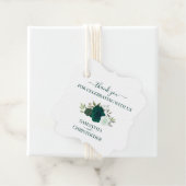 Étiquettes Cadeau Emerald Green Roses Merci de mariage élégant (En situation)