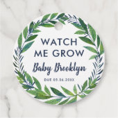Étiquettes Cadeau Emerald Greenery Watch Me Grow Baby shower (Devant)
