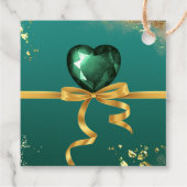 Étiquettes Cadeau émeraude or vert bijou mariage (Dos)