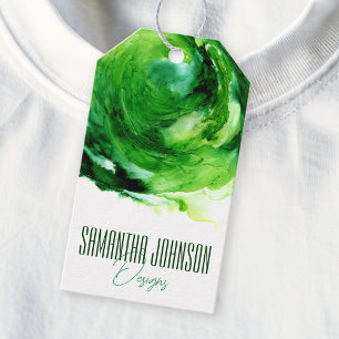 Étiquettes-cadeau Émeraude Vert moderne Vêtements d'affaires Hang Ta