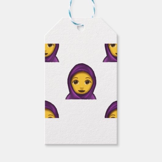 Étiquettes-cadeau emoji hajib (Devant)